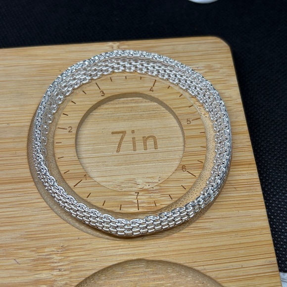 Sterling Silver Mesh Bangle Bracelet - Picture 9 of 9